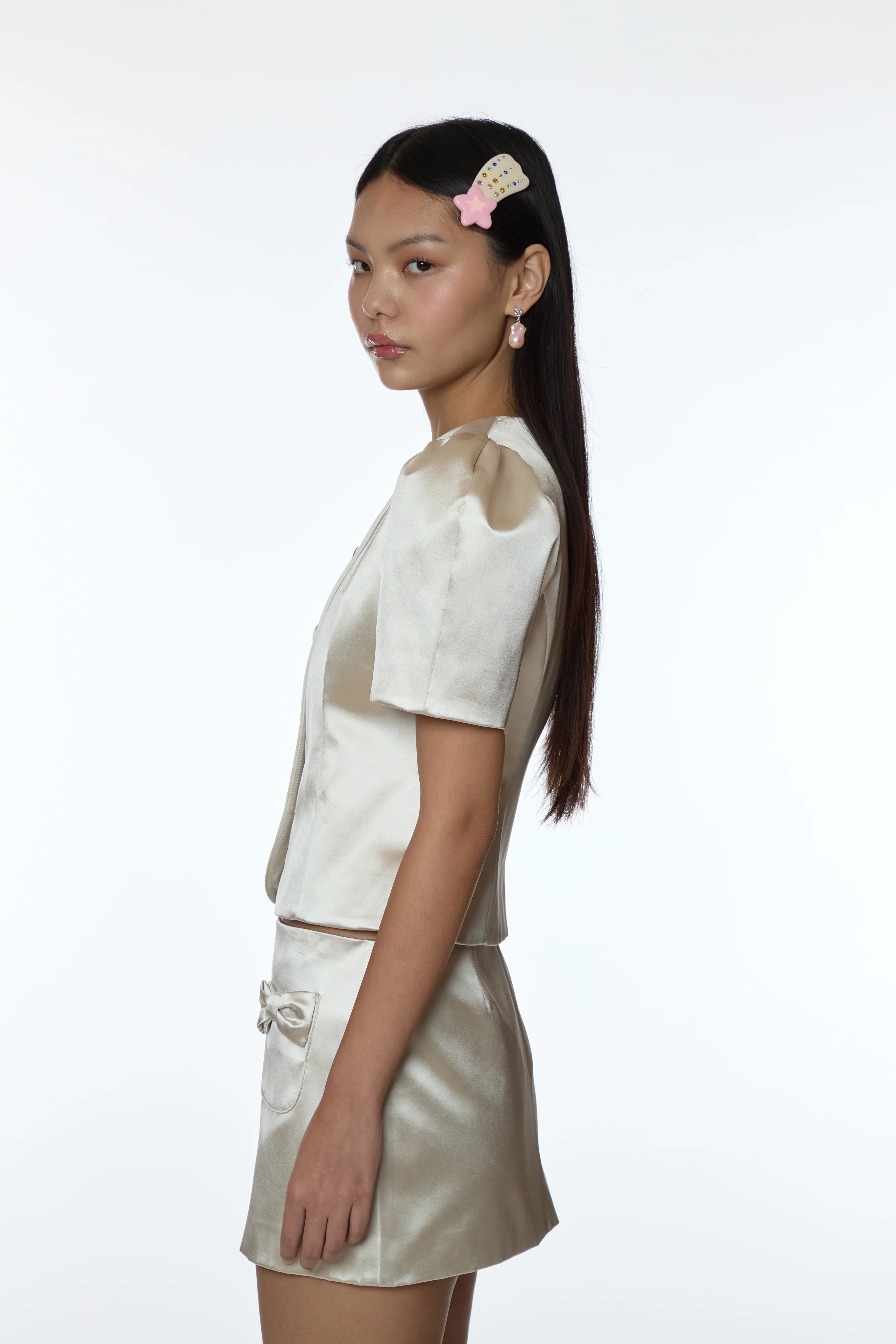 BONNY JACKET IN CHAMPAGNE SATIN - Image 3